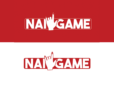 Nail Game (Blank Game Logo #2) design hand illustration logo logo design nail art nail game nails red typography white