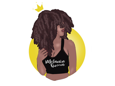 Melanin Queens afro crown girl melanin melanin queens queens vectornator yellow