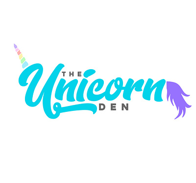 The Unicorn Den blue branding design illustration logo logo design purple typography unicorn