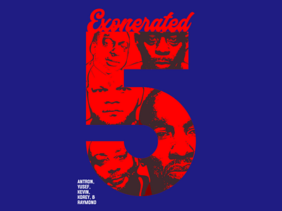 Exonerated 5 black design illustration justice netflix poster art poster design red typography when they see us white