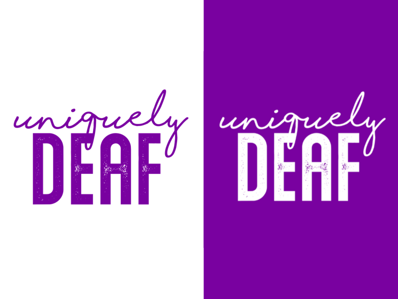 Uniquely Deaf lip reading deaf culture purple typography niche deaf community unique sign language deaf