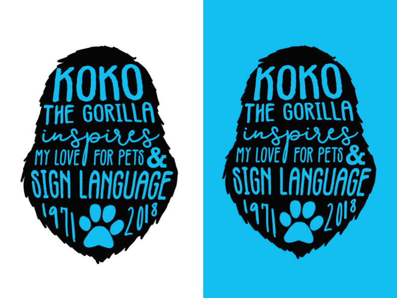 Koko The Gorilla Inspires My Love for Pets & Sign Language pet niche typography blue communication deaf culture story childhood kitten koko gorilla sign language deaf