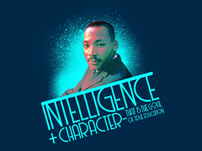 Intelligence Plus Character graphic design mlk quote t shirt design typography