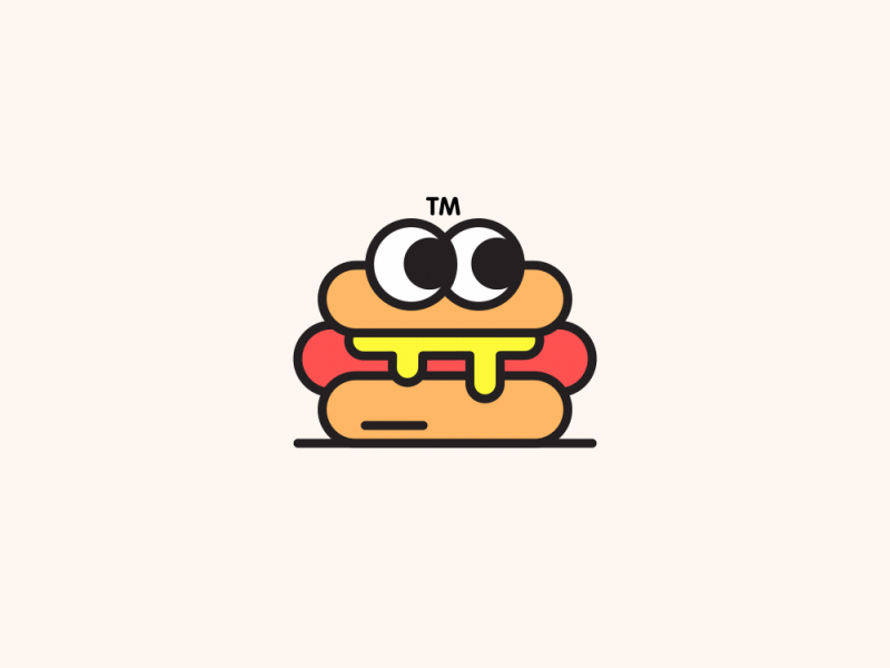 Hot-Hot character cute eyes fast food hot dog jump logo logo animation motiondesignschool offset
