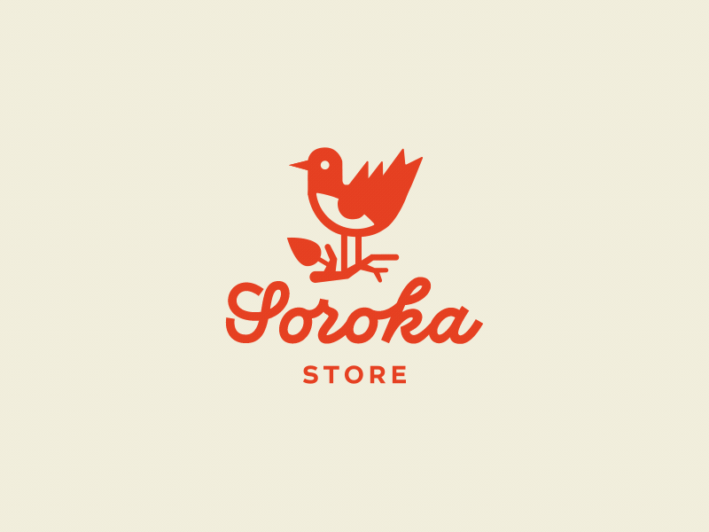 Soroka Store wings bird logo logo animation cute motiondesignschool animal character magpie fly bird