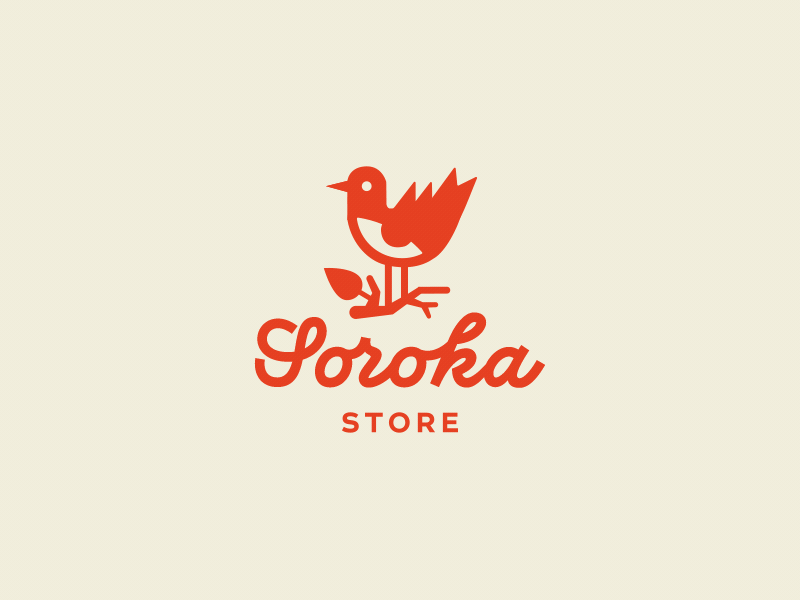 Soroka Store animal bird bird logo character cute fly logo animation magpie motiondesignschool wings