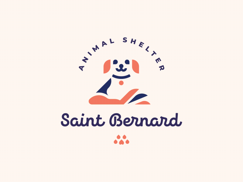 Saint Bernard shelter logo motiondesignschool cute cute animal funny logo animation character animal dog