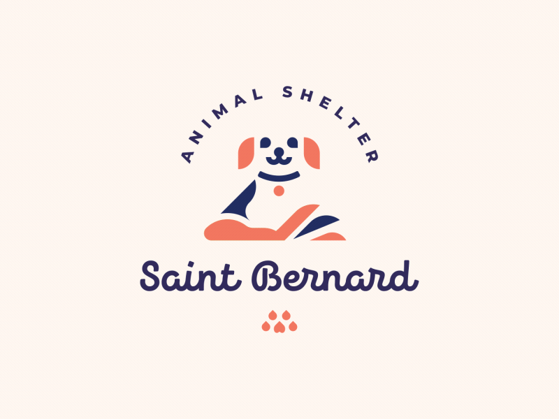 Saint Bernard animal character cute cute animal dog funny logo logo animation motiondesignschool shelter