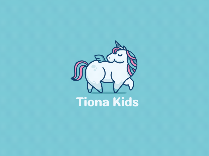 Tiona Kids character cute happy horse kids logo logo animation magic motiondesignschool unicorn