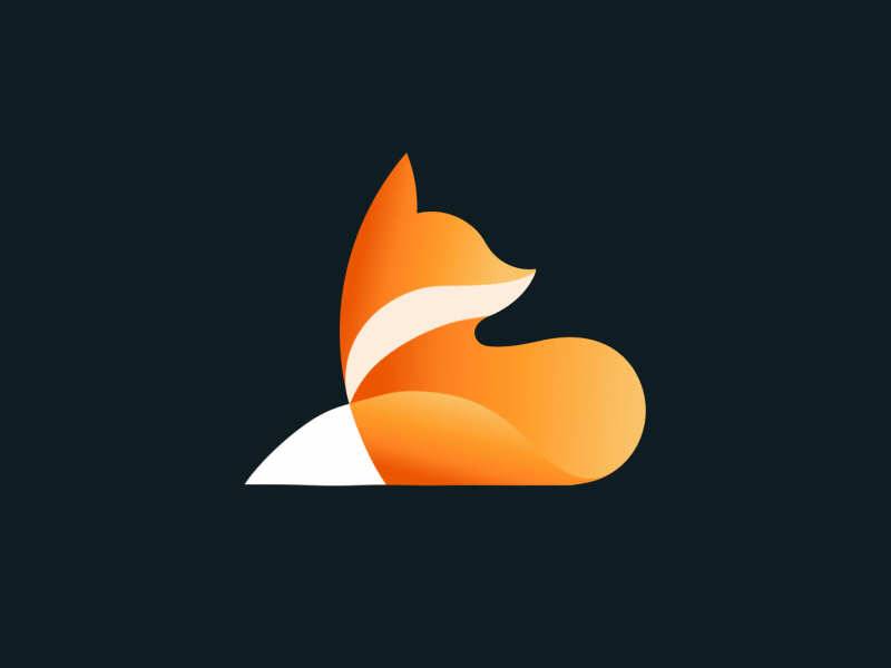 Foxy logo cute animal logo animation motiondesignschool autumn wave tail character fox