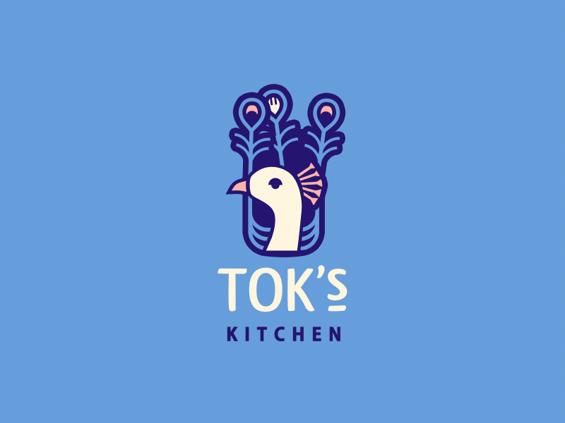 Tok's Kitchen animal logo eye plants beautiful character motiondesignschool logo animation cute bird logo