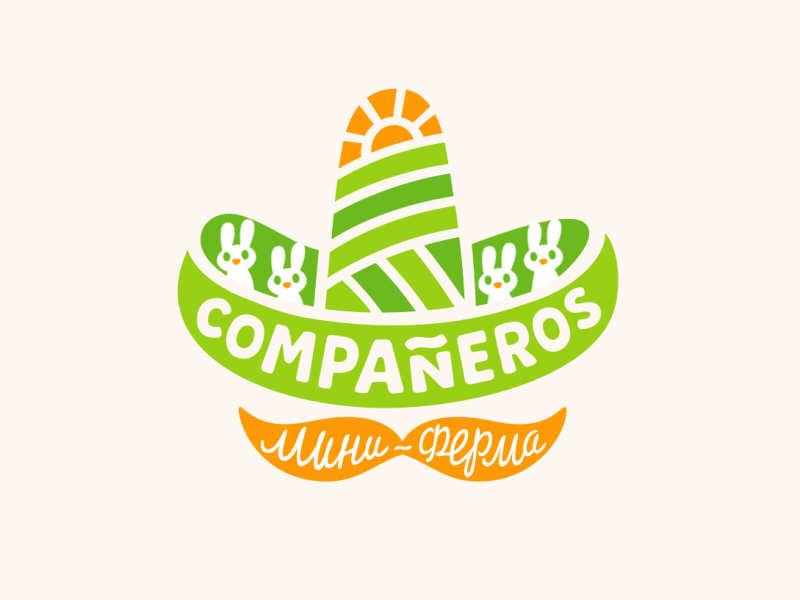 Companeros animal bunny cute funny hare jump logo animation motiondesignschool moustache rabbit