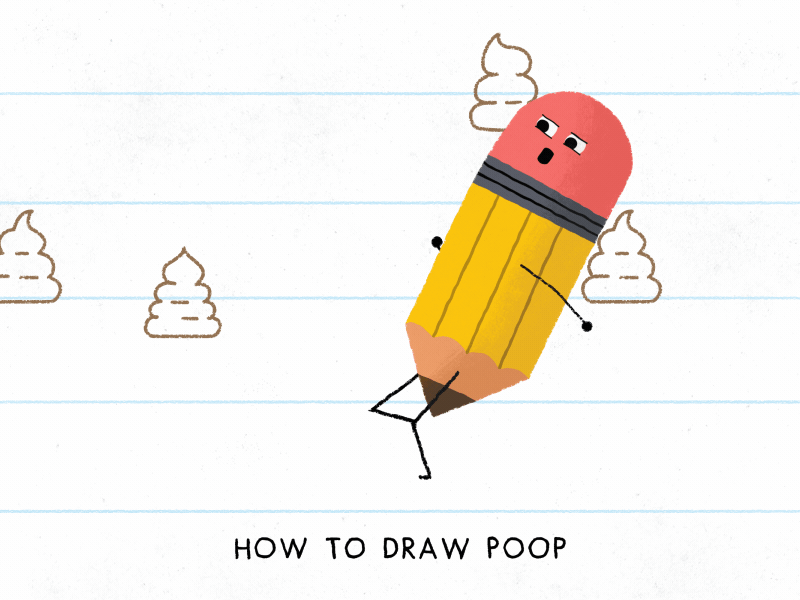 How to draw poop character fun joke jump loop motiondesignschool pencil poop run run cycle