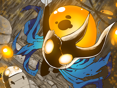 Broken Vessel blue color hollowknight orange