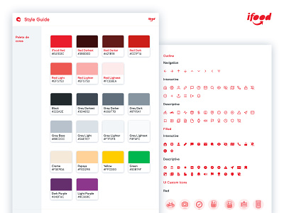 Driver Product: Style Guide app custom design driver icons ifood product typography ui ux