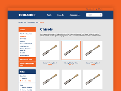 Traditional Tool Shop eCommerce Website (WIP)