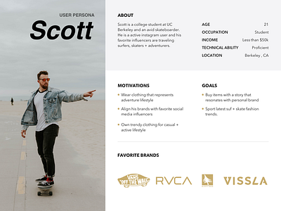 Everyone, meet Scott the Skater clean research simple ui ux ux design ux research