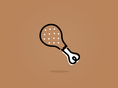 Drumstick 2d brown design flat graphics icon illustration logo shadow vector