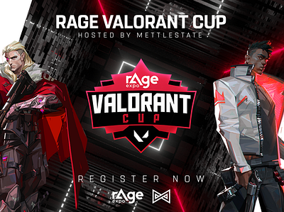 rAge Valorant Cup Logo Design branding design esports gaming illustration logo logo design mettlestate nth studios vector