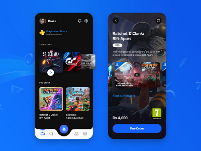 Companion app for PlayStation branding gaming app playstation sony playstation ui