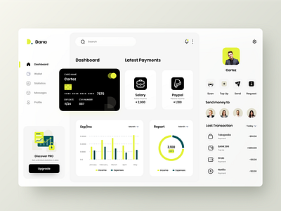 Dana - Finance Dashboard UI app bank dashboad dashboard design finance fintech overview platform product design transactions ui ux web web design
