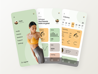 Health Assistant App activity tracking app app design assistant app branding branding design clean design graphic design health app health assistant healthy healthy life manage modern nutrition ui ux website