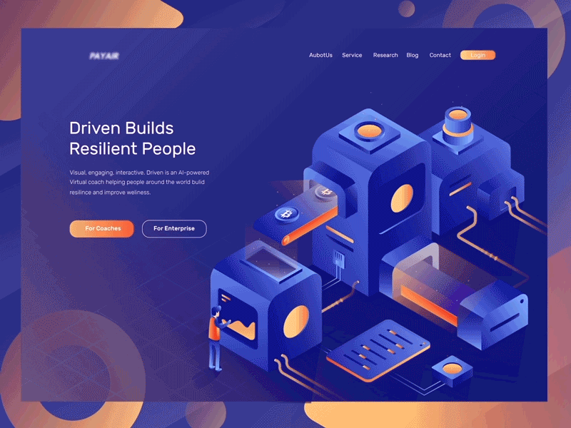 Crypto Mining Animation Header Concept animation bitcoin crypto currency gif illustration isometric landing page mining server site ui ux website