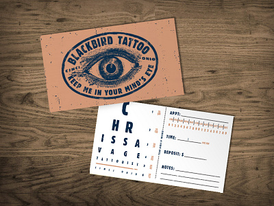 Blackbird Tattoo Card appointment card business card design