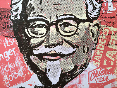 Colonel Sanders Tribute Poster colonel sanders durham brand and co. kentucky for kentucky