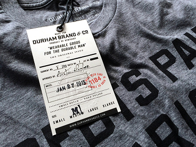 DB&Co. Garment Tags apparel durham brand co stamp tag tee type
