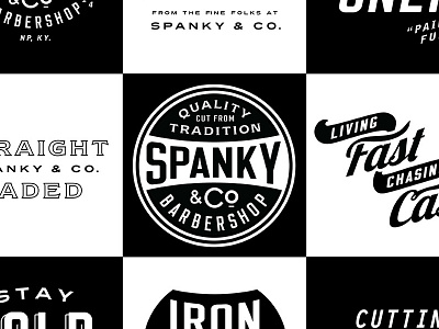 Spanky & Co. Barbershop barbershop branding durham brand co identity logo type