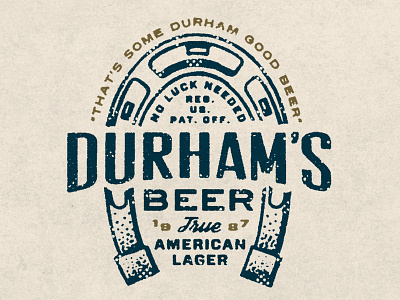 Durham's Beer beer branding horseshoe illustration lucky texture typography