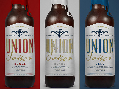 Union Saison beer branding craft beer gold type