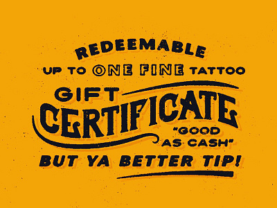 Gift Certificate texture type typography