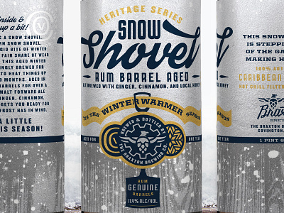 Braxton Brewing Snow Shovel beer branding label type typography winter