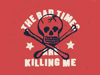 Bad Times crossbones illustration skull texture type