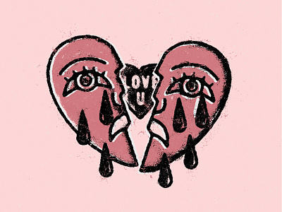 L O V E U heart illustration type