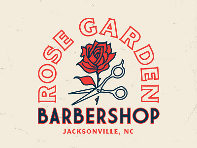 Rose Garden Barbershop barbershop branding identity logo rose type