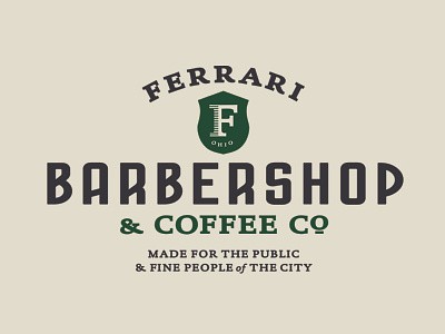 Ferrari Barbershop & Coffee Co. barbershop branding identity logo ohio