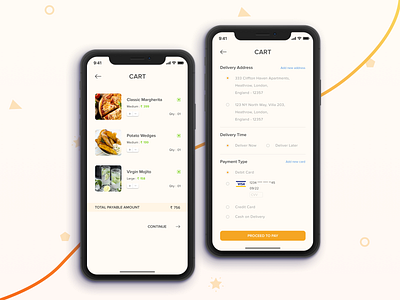 Food Ordering Cart and Payment Page