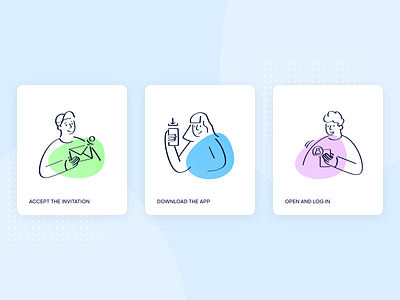 Cute Helpers 🤓 app attendify boy character doodle girl icons illustration ui