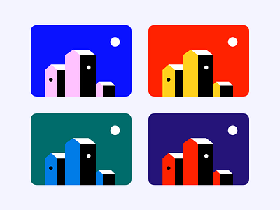 Colors Game 😎 building city colors desert design illustration moon palette shapes sketchapp