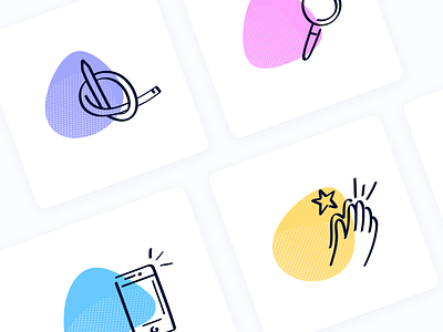 Icon Spots 👀 color device ebook icons idea illustration mobile pencil search shape ui design vector
