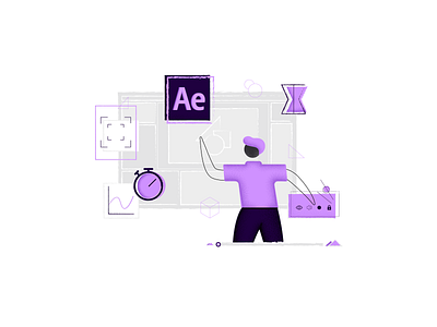 Exploring the After Effects after effects character design illustration interface purple