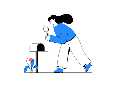 In search of notification attendify blue flower girl illustration mailbox mobile notification search