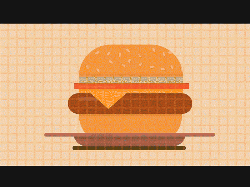 Microwaved the burger. animation animator burger designer food gif heat motion design motion graphics