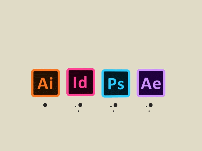 Adobe Icons adobe after effects animation animator design gif icons illustrator loop motion designer pink