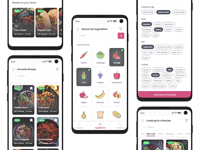 Recipe App UI interaction mobile design recipe uiux
