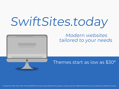 Ad For Swiftsites add adds blue blue and gray client client work gray swiftsites websites
