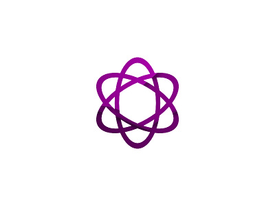 Atom Logo affinity affinity designer atom branding gradient logo purple science
